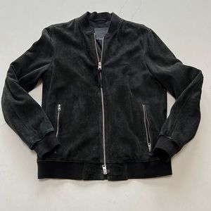 All Saints Suede Bomber Jacket Medium